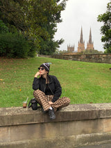 [MADE] Vino Checkered Banded Waist Pants