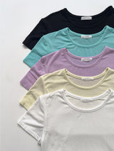 Tencel Round Short Sleeve T-shirt
