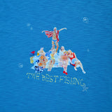 FISHING PEOPLE GRAPHIC LOOSE FIT T-SHIRT [BLUE]