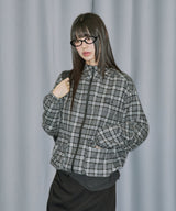 Flannel Check Hood Jacket - BLACK