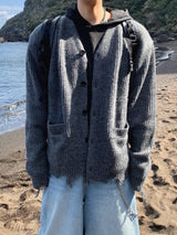 Nut mohair damage cardigan 3C