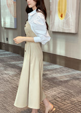 Muel Shirt Color Matching Layered Trench One Piece