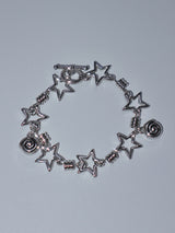 All stainless steel orbit star bracelet