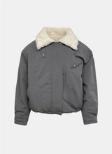 Ash Signal Faux-Fur Collar Padded Jumper