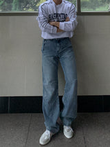 Dart Belt Straight Denim