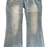  Touch Lace Trim Light Blue Bootcut Denim Pants