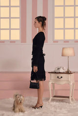 【即日発送】Vanilla lace cardigan - black