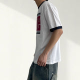 Dope lettering color matching short sleeve T-shirt 