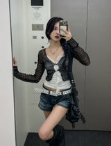 Vintage low rise wrinkle denim shorts