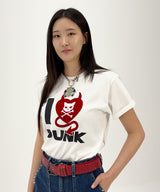 パンクデビルハートTシャツ - [ホワイト]