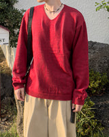 Washable Basic V-neck Knit
