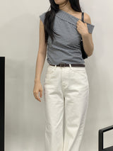 Sebit Check One-Off-Shoulder Blouse