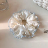 Romantic Lace-Trimmed Silk Scrunchie