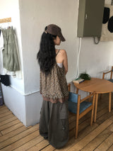 フローラル レース スリーブレス トップ