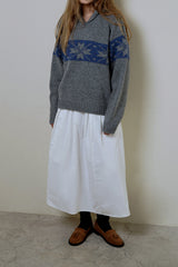 Rustic long skirt_ivory