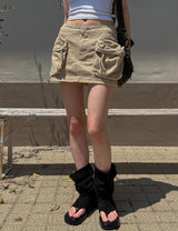 utility three-dimensional pocket mini skirt