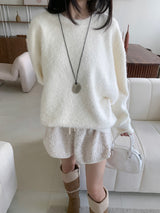 [UNISEX] Cloudy Season Overfit Angora Crewneck Long Sleeve Knit (7 colors)