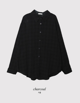 #ダークチェックルーズフィットシャツ (2color)