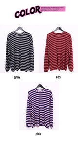 striped boxy knit mtm (3color)