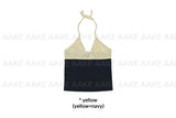 COLOR BLOCK HALTER TOP