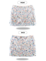 watercolor sequined mini skirt