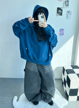 STRAP BALLOON WIDE DENIM🖤💙 - 2 COLORS