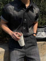 Ever snap muscle-fit denim shirt