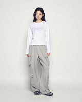 25FW WOMAN プリンセスフォント長袖Tシャツ ホワイト