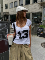 13 Numbering フリルキャップスリーブ半袖