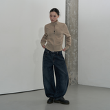 HIGH NECK ZIP-UP SLIM JACKET (MOCHA BROWN)