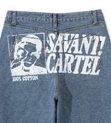 No.1179 SC printing wide denim PT
