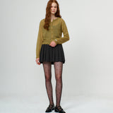 Mohair Round Neck Knit Cardigan_2Color