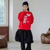 HEART CAT SWEATSHIRTS (RED)