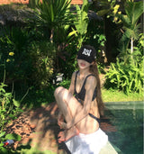 [ 2-piece / secure sleeveless style ] ドティオフ&リボンビキニ