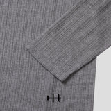 [HFORUS MADE]Forus ニットプリーツUネックロングスリーブス イン メランジ