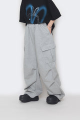 diagonal cargo sweatpants