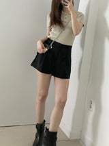 Loewe Ribbed Button Collar Short Sleeve Knit
