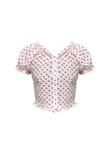 MINI HEART TWO WAY BLOUSE / WHITE