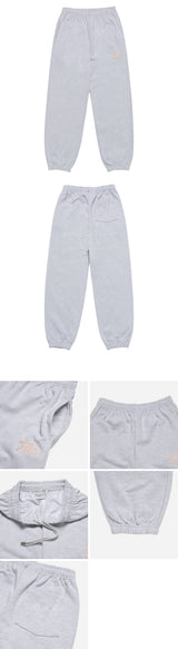 24FW ROUND SCRIPT BOUCLE LOGO PANTS GREY