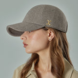 VA Curved Stud Link Wool-Blend Ball Cap  / Brown