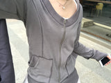 moodfit off-shoulder zip-up