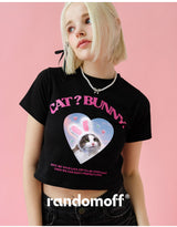 CAT&BUNNY CROP T-SHIRT [4COLOR]