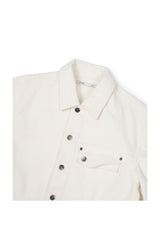 (BASE) CROP DOUBLE FLAP TRUCKER (WHITE)