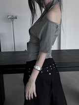 minimal bold silver bangle