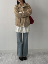 Verdi Flap Overfit Suede Blouson