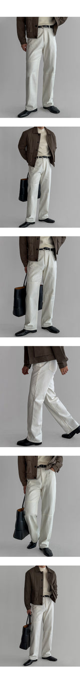 Straight cut denim [ivory]