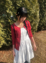 26SS★ [MADE] Lion Dot Round Three Quarter Sleeve T-Shirt Cardigan