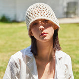 VZ Long Label Punching Knit Bucket Hat / Ivory
