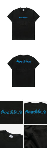 24FW CHAIN EMBOSSING SCRIPT PRINTING SHORT SLEEVE T-SHIRT BLACK