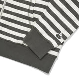 STRIPE HOODIE ZIP UP [KHAKI]